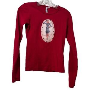 Charlotte Made In USA Retro Inspo Flight Attendant Long Sleeve T-shirt Size S